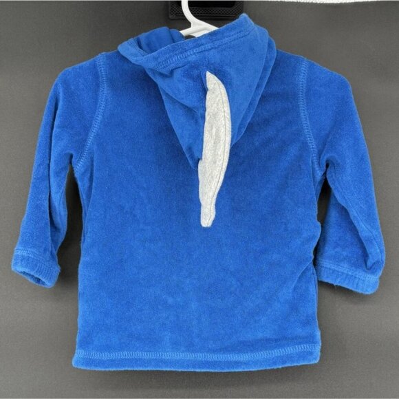Hanna Andersson Baby Sunsoft Terry Shark Hoodie Size 6-12M Blue Swim Cover up - Picture 2 of 9